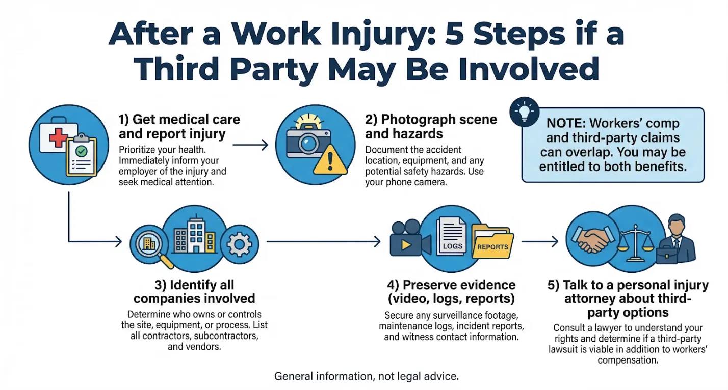 After a Work Injury: 5 Steps if a Third Party May Be Involved