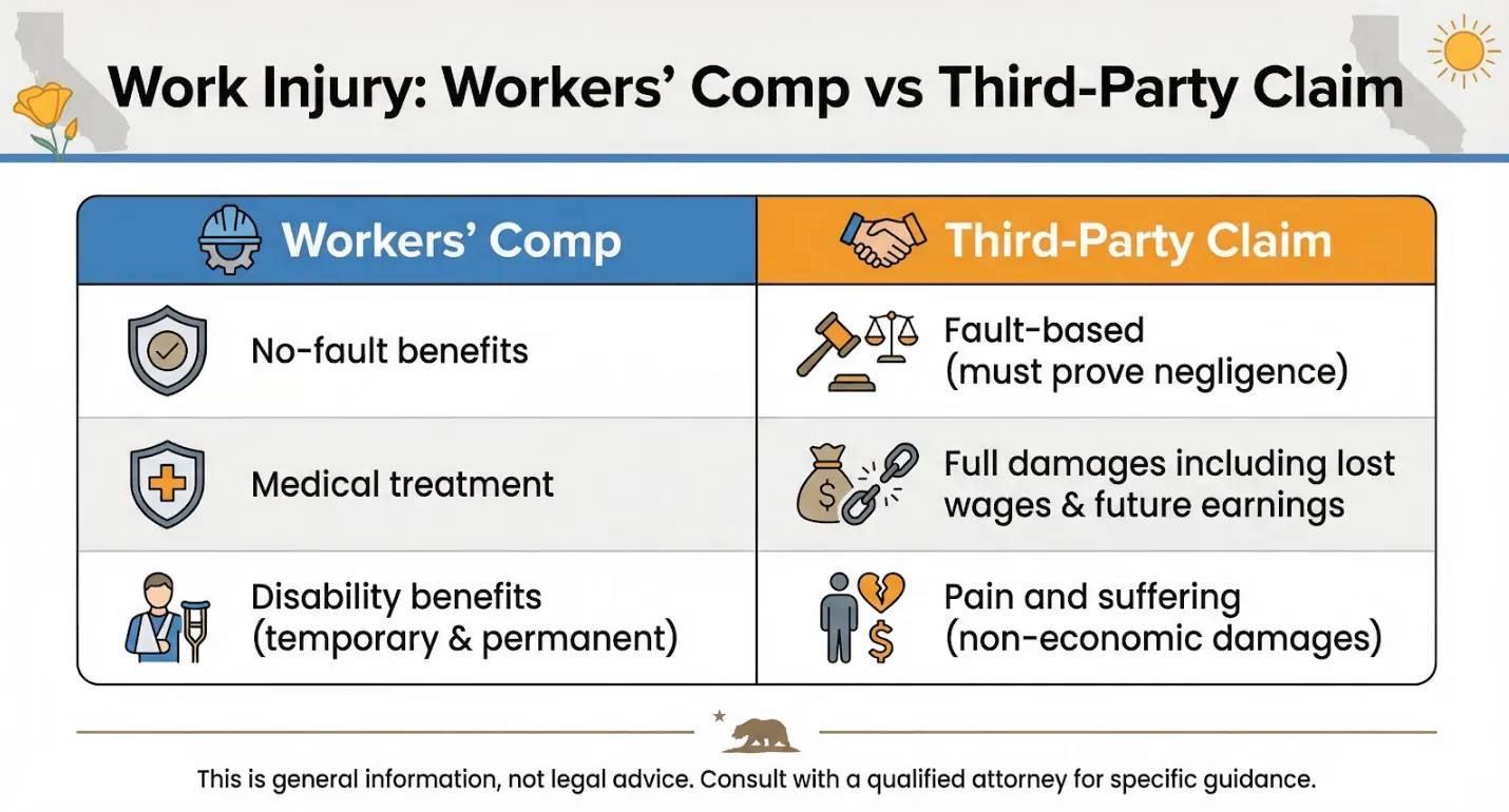 Work Injury: Workers’ Comp vs Third-Party Claim