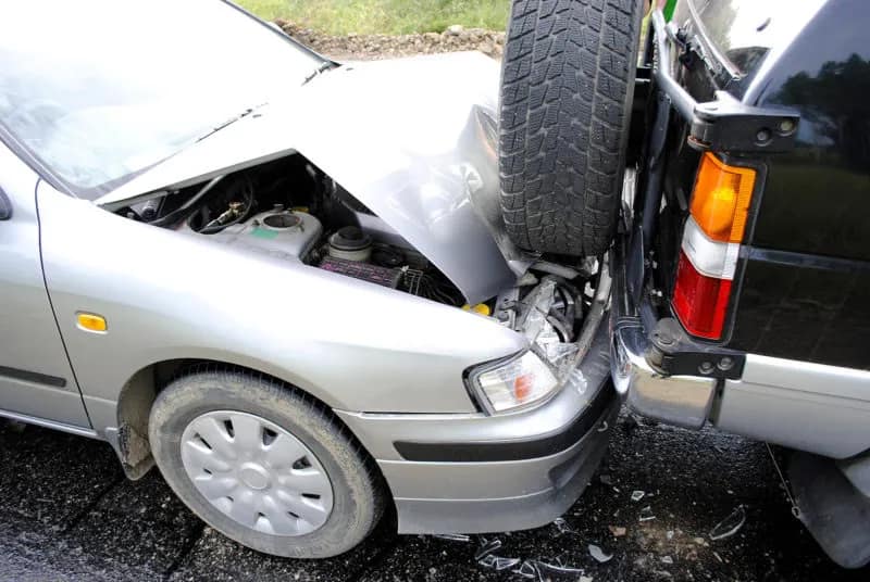 Terrible accident of two cars on highway